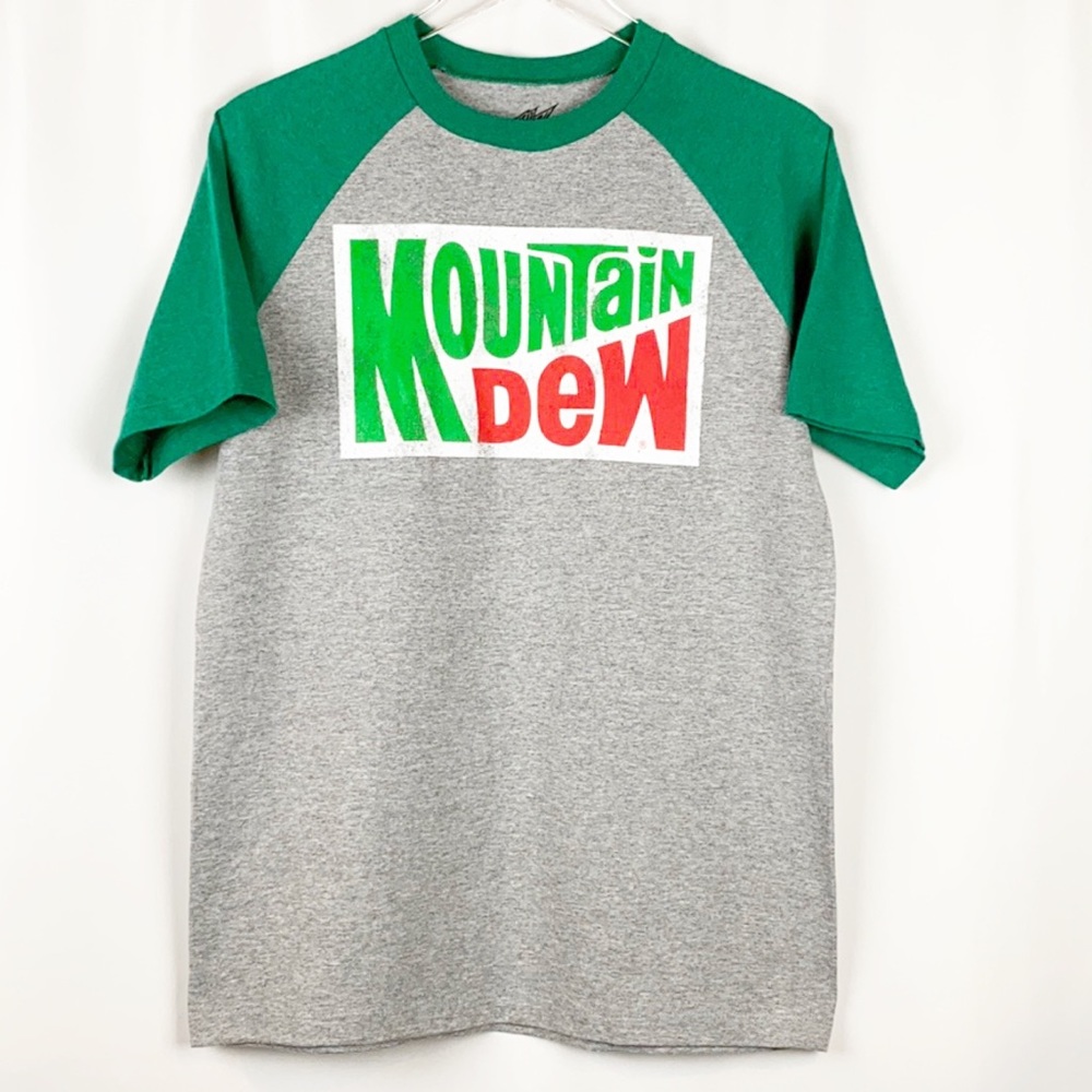 NWOT Mountain Dew Throwback Logo Raglan T Shirt - Picture 2 of 6